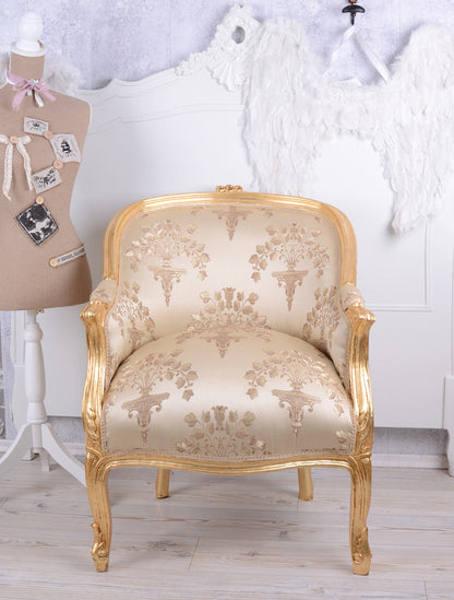 BERGERE EN CONFESSIONAL POLTRONA BAROCCA ORO CHIARO