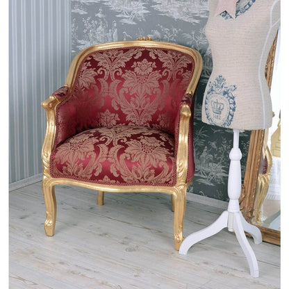 BERGERE EN CONFESSIONAL BAROCK SESSEL GOLD ROT - Palo24