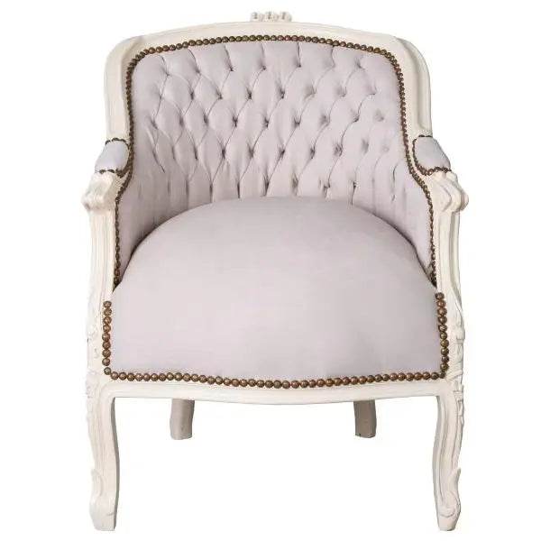 BERGERE EN CONFESSIONAL BAROCK SESSEL CREME-WEISS HELLGRAU - Palo24