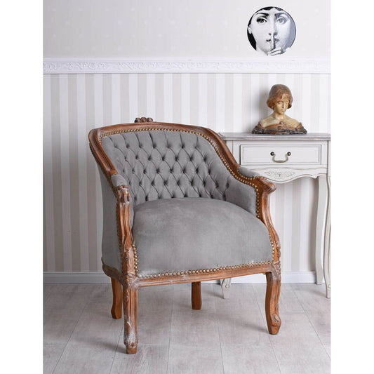 BERGERE EN CONFESSIONAL BAROCK SESSEL BRAUN GRAU - Palo24