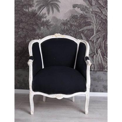 ROKOKO SESSEL BERGÈRE EN CONFESSIONAL LOUIS XV SCHWARZ - Palo24