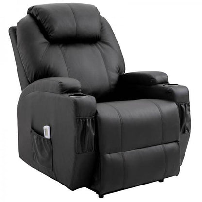 Massagesessel Elektrisch Massagefunktion Liegefunktion Schaumstoff Schwarz - Palo24