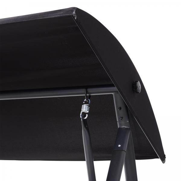 Hollywoodschaukel 3-Sitzer mit Dach Polyrattan Schwarz - Palo24