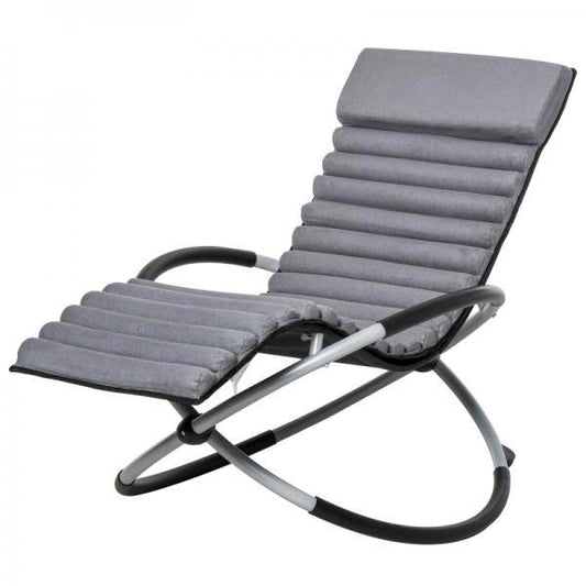 Schaukelstuhl ergonomischer 2 In 1 Schwingsessel Schaukelliege kugelförmig Dunkelgrau - Palo24