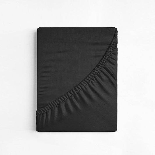 Baumwolle Spannbettlaken Schwarz 120 x 200 cm - Palo24