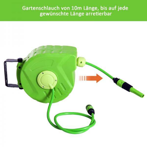 Schlauchtrommel 10+1m Schlauchaufroller Automatik schwenkbar Druckluft 180° schenkbar Druckluftschlauch - Palo24