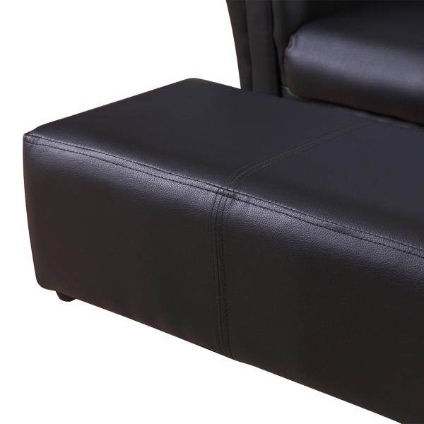 Kindersofa mit Hocker Sofa Sessel Kinder Kindersessel PVC schwarz - Palo24
