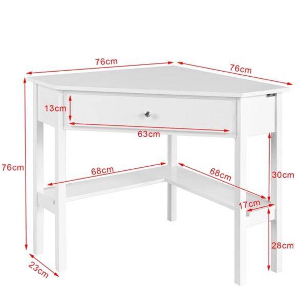 Eckschreibtisch Schreibtisch mit Ablage und Schublade Weiss - Palo24