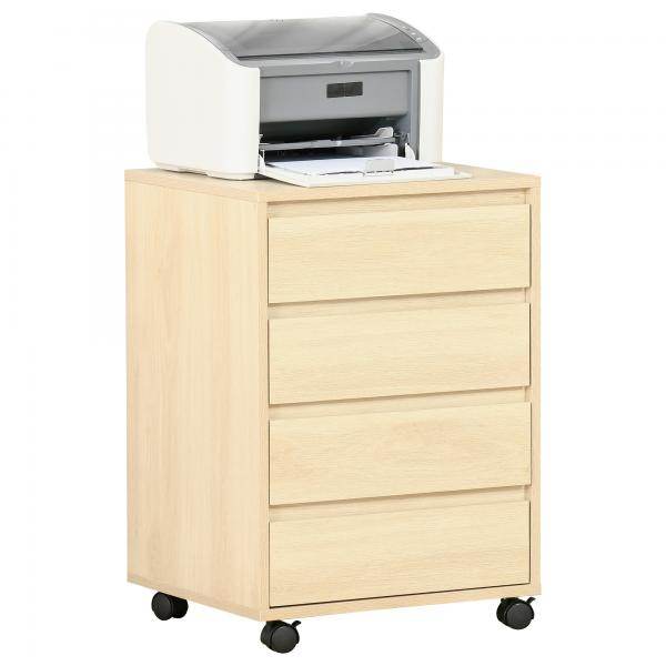Aktenschrank Rollcontainer Natur 46 cm x 40 cm x 65 cm - Palo24