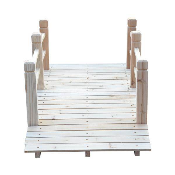 Gartenbrücke Holzbrücke Teichbrücke Zierbrücke mit Geländer bis 180 kg Tannenholz Natur - Palo24