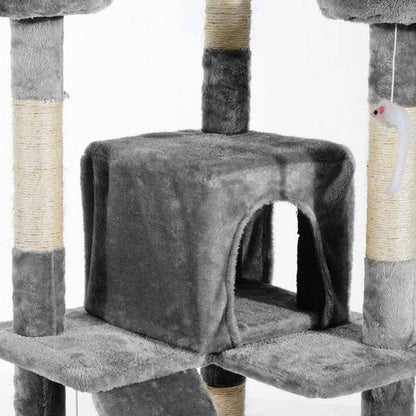 Kratzbaum Kletterbaum Sisal Treppe Beige Grau 170 cm - Palo24