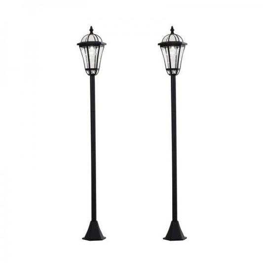Gartenleuchte Solar Gartenlaterne 2er Set LED 6-8 Stdn. Edelstahl H129cm - Palo24
