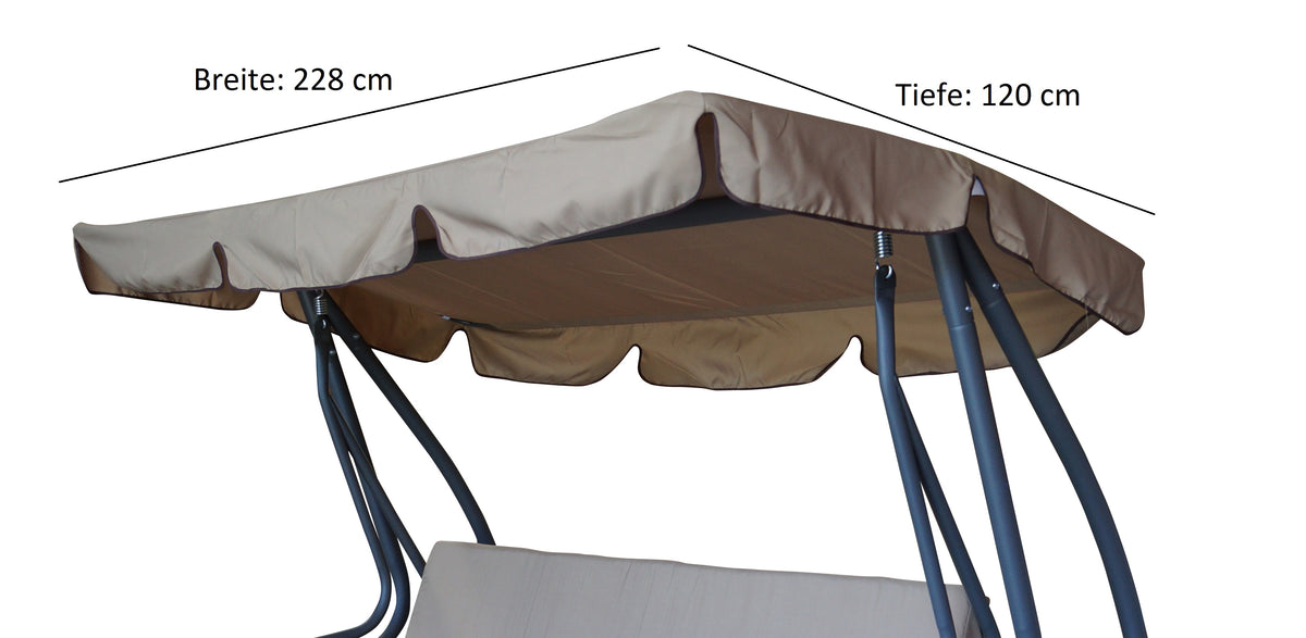 Telo copritetto per altalena Hollywood MIAMI 232x120cm, color crema