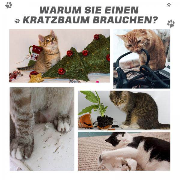 Kratzbaum Katzenbaum Kletterbaum für Katzen Multiaktivitätszentrum Grau & Weiss - Palo24