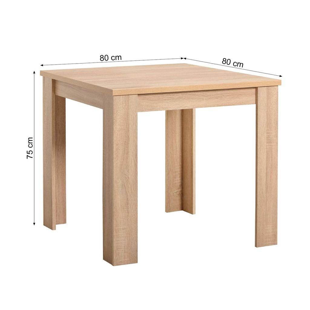 Esstisch mit 2 Stühlen Set 80x80 cm Natur Grau - Palo24