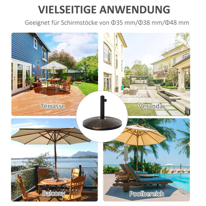 Sonnenschirmständer Schirmhalter 25 kg Rattanoptik Antik Bronze