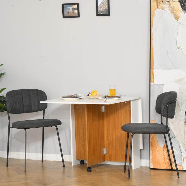Klapptisch Mobiler Tisch Schreibtisch mit Rollen Eiche+Weiss - Palo24