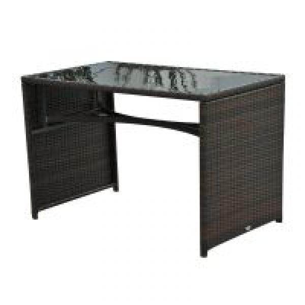 5tlg. Polyrattan Rattan Essgruppe Gartenset Sitzgruppe Sofa Garnitur Stahl Braun+Khaki - Palo24