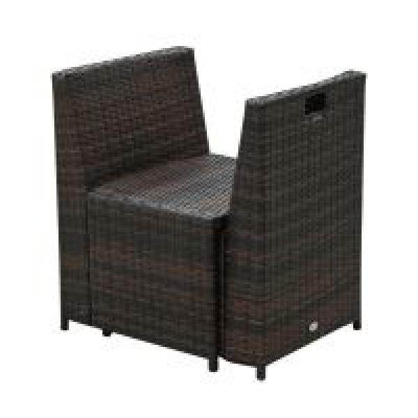 5tlg. Polyrattan Rattan Essgruppe Gartenset Sitzgruppe Sofa Garnitur Stahl Braun+Khaki - Palo24