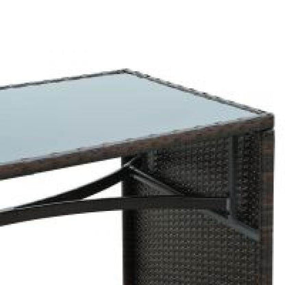 5tlg. Polyrattan Rattan Essgruppe Gartenset Sitzgruppe Sofa Garnitur Stahl Braun+Khaki - Palo24