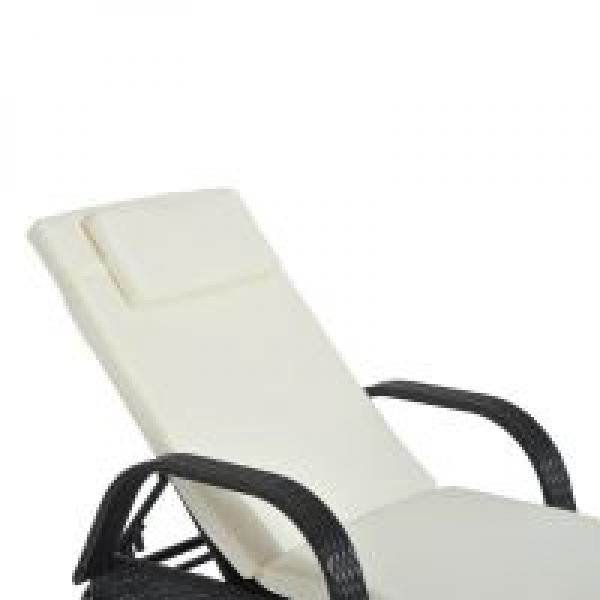 Mobile Gartenliege schwarz Rattanliege Polyrattan - Palo24