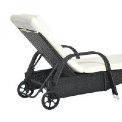 Mobile Gartenliege schwarz Rattanliege Polyrattan - Palo24