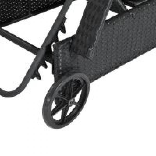 Mobile Gartenliege schwarz Rattanliege Polyrattan - Palo24