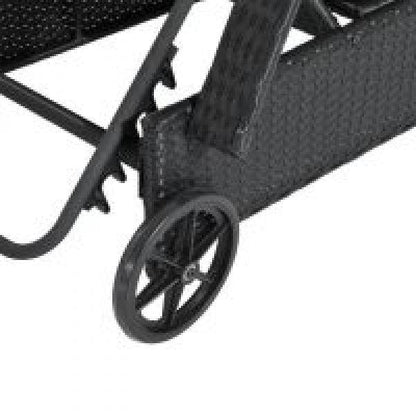 Mobile Gartenliege schwarz Rattanliege Polyrattan - Palo24