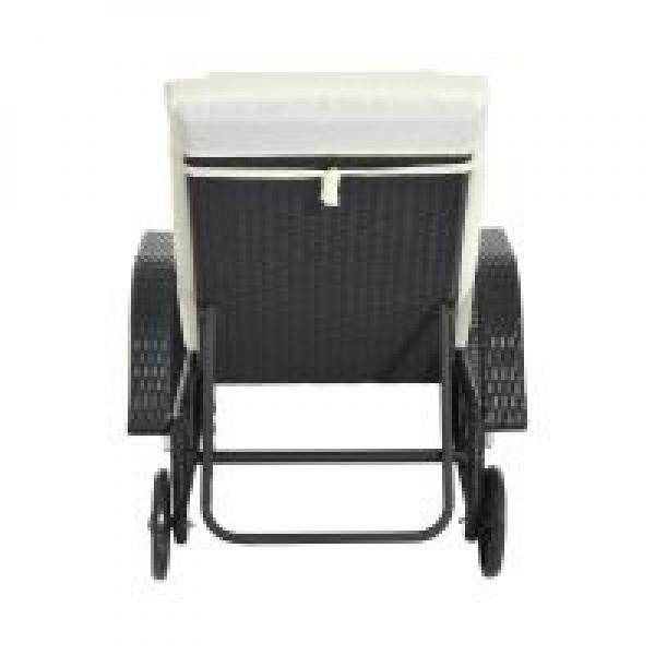 Mobile Gartenliege schwarz Rattanliege Polyrattan - Palo24