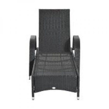 Mobile Gartenliege schwarz Rattanliege Polyrattan - Palo24