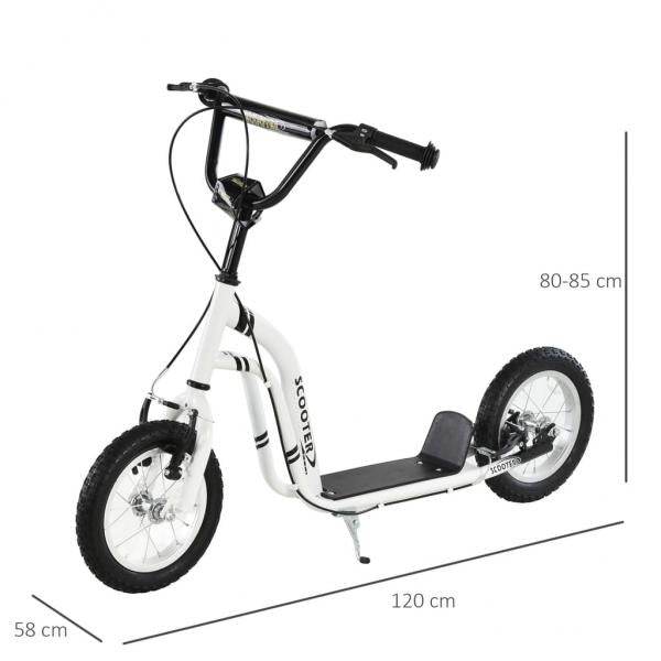 Tretroller Scooter Cityroller verstellbar Aluminium Weiss - Palo24