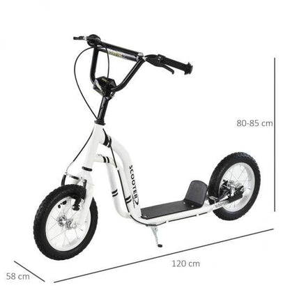 Tretroller Scooter Cityroller verstellbar Aluminium Weiss - Palo24