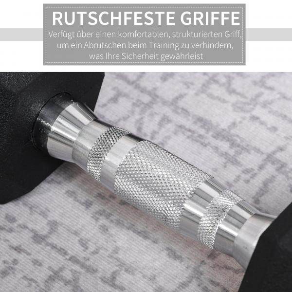 2er-Set Gummi-Hantel 4 KG Fitness Hantel Kurzhantel Metall Gummi Schwarz - Palo24