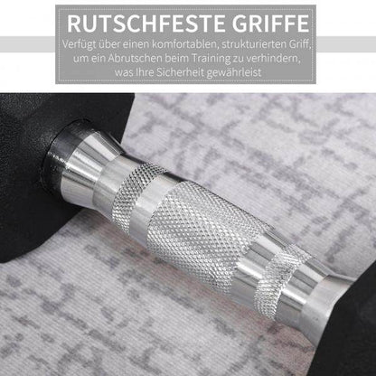 2er-Set Gummi-Hantel 4 KG Fitness Hantel Kurzhantel Metall Gummi Schwarz - Palo24