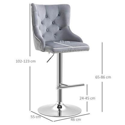 2er Set Barhocker höhenverstellbar Grau - Palo24