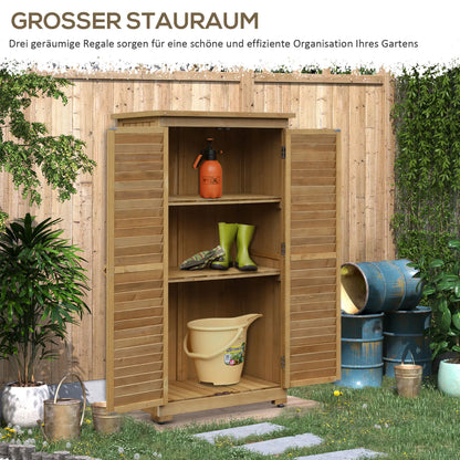 Gartenschrank Gerätehaus Gartenhaus Geräteschuppen Pultdach Natur