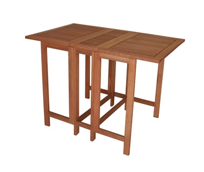 Table pliante double 107x65x74cm rectangulaire, eucalyptus huilé, certifiée FSC®