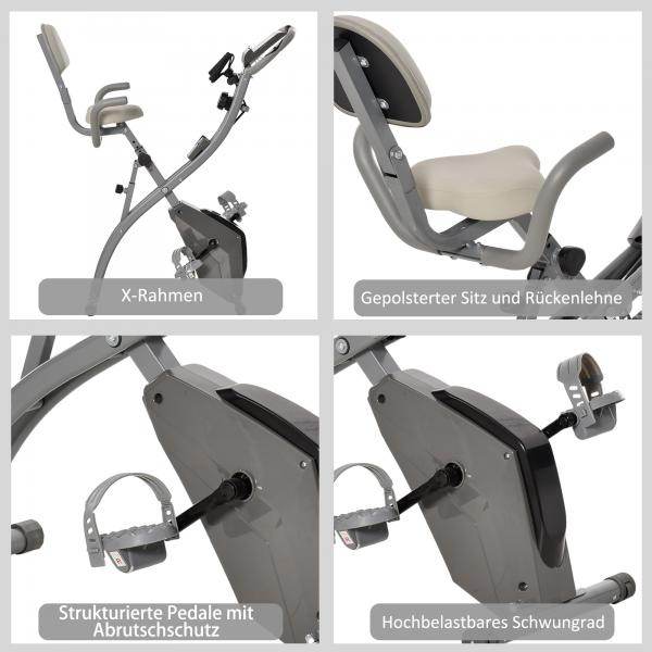 Heimtrainer mit LCD-Anzeige Grau 97 cm x 51 cm x 115 cm - Palo24