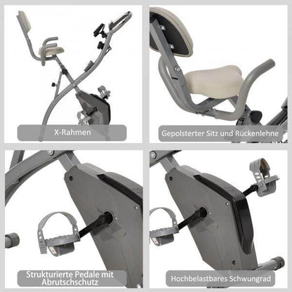 Heimtrainer mit LCD-Anzeige Grau 97 cm x 51 cm x 115 cm - Palo24