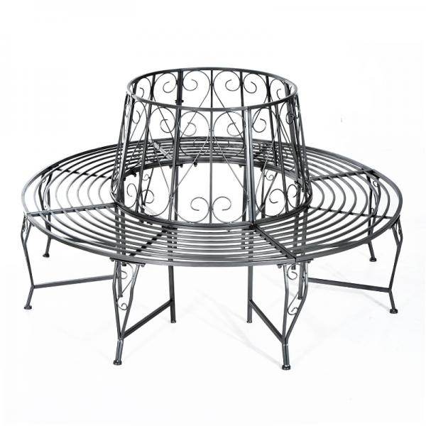 Baumbank Rundbank 360° Gartenbank Sitzbank Baumbänke Metall ?160cm - Palo24