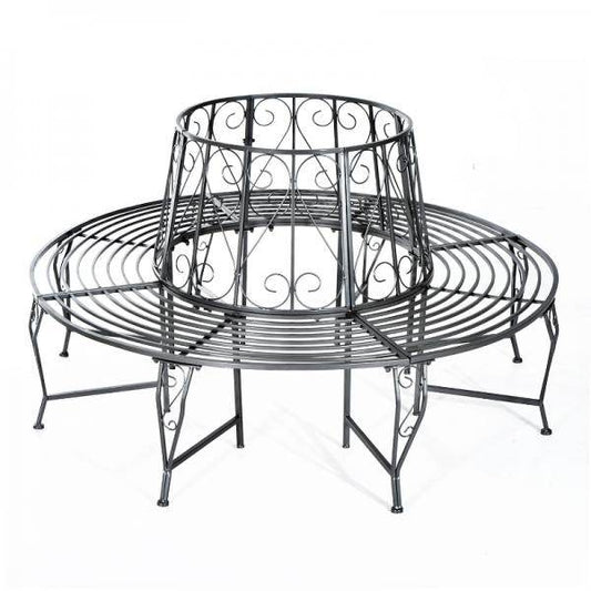 Baumbank Rundbank 360° Gartenbank Sitzbank Baumbänke Metall ?160cm - Palo24