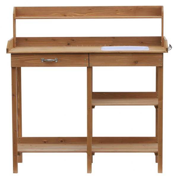 Pflanztisch mit Wanne Tannenholz H112cm Natur - Palo24