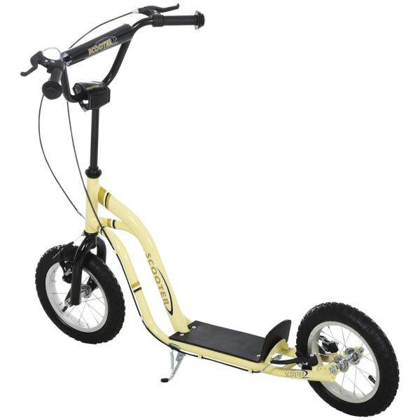 Tretroller Scooter Cityroller Kinder Mädchenroller verstellbar Aluminium Beige - Palo24