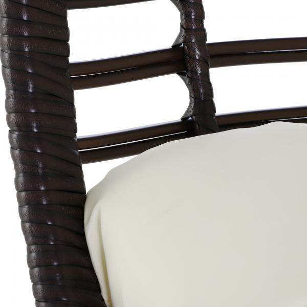 Rattansessel in Tropfenform Gartensessel mit Sitzkissen braun - Palo24