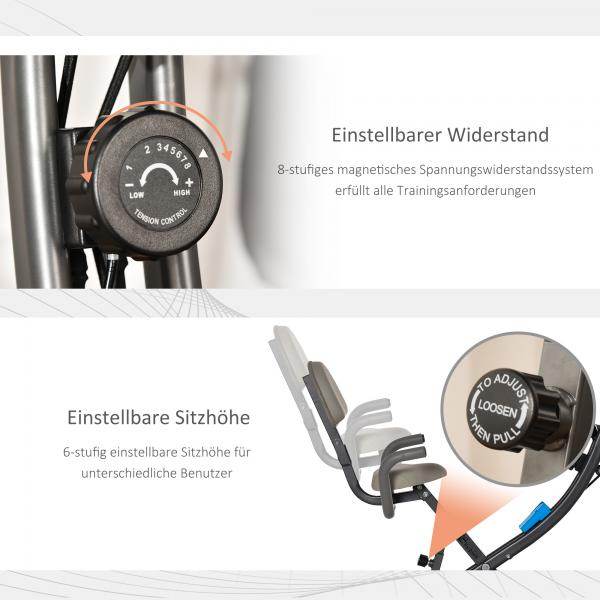 Heimtrainer Fahrradtrainer 8 Widerstandstufen Schwarz Blau - Palo24