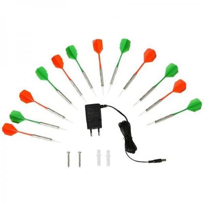 Elektronische Dartscheibe Dartboard Dart-set mit Tür LED Anzeige Soundeffekte - Palo24