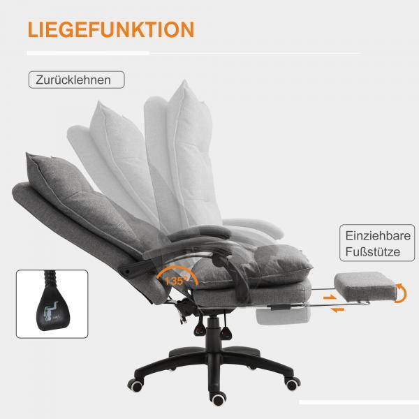 Massage Sessel Bürostuhl Massagefunktion Chefsessel Grau - Palo24