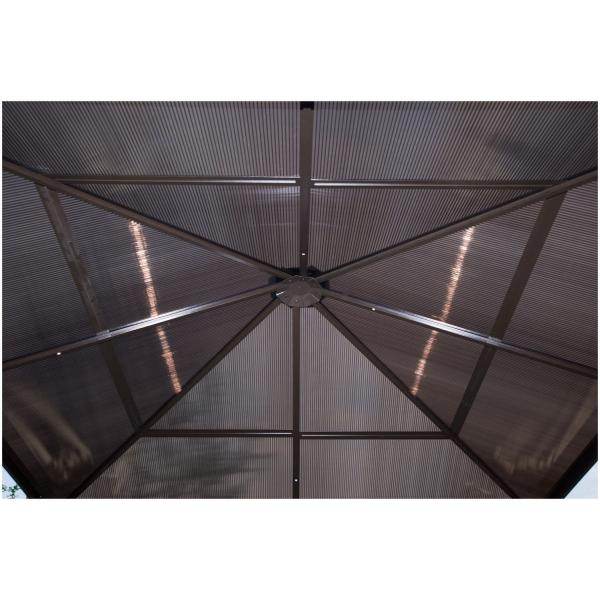 Luxus Pavillon Alu Partyzelt mit lichtdurchlässigem PC Dach - Palo24
