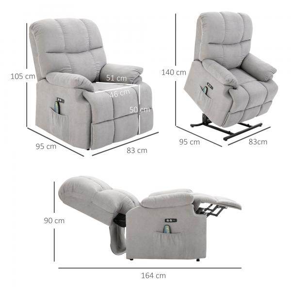Massagesessel mit Wärmefunktion Flanell 83 cm x 95 cm x 105 cm - Palo24