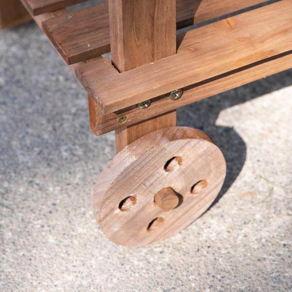 Pflanztisch Gärtnertisch mit Waschbecken und Rollen Garten Tannenholz Braun - Palo24